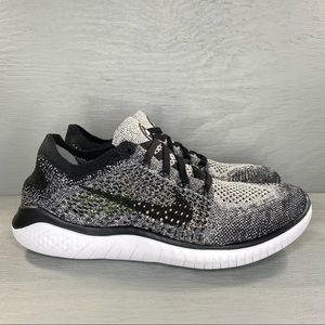 Nike Free RN Flyknit 2018 Grey Oreo Running Shoe